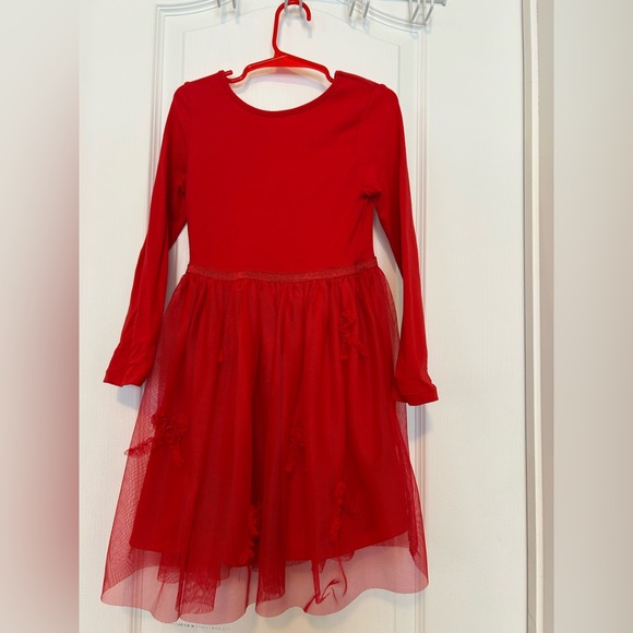 H&M Other - H&M Red Long-Sleeve Tulle Party Dress